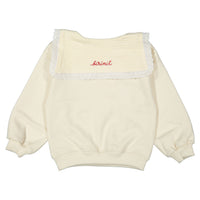 Birinit Ivory Embroidered Hoodie