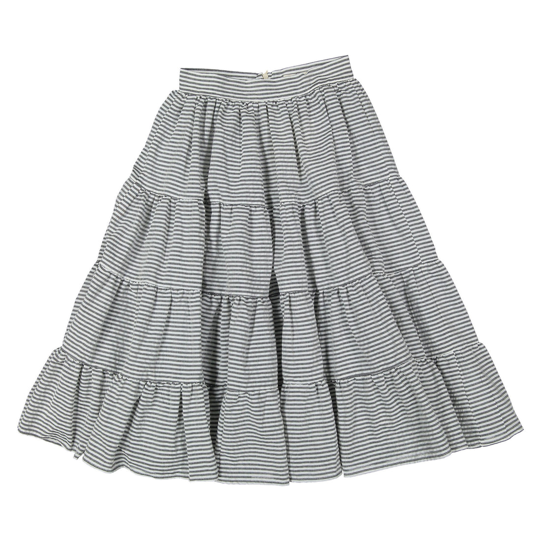 Atelier Parsmei Grey Stripes Layered Midi Skirt