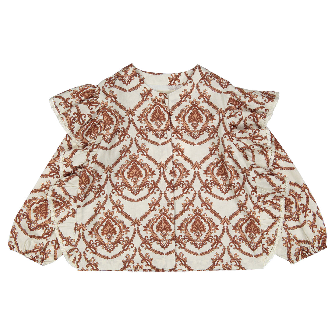 Atelier Parsmei Brown Paisley Long Sleeve Blouse