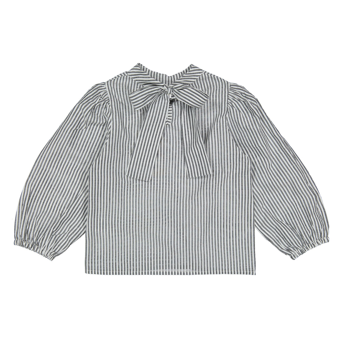 Atelier Parsmei Grey Stripes Tie Back Cropped Top