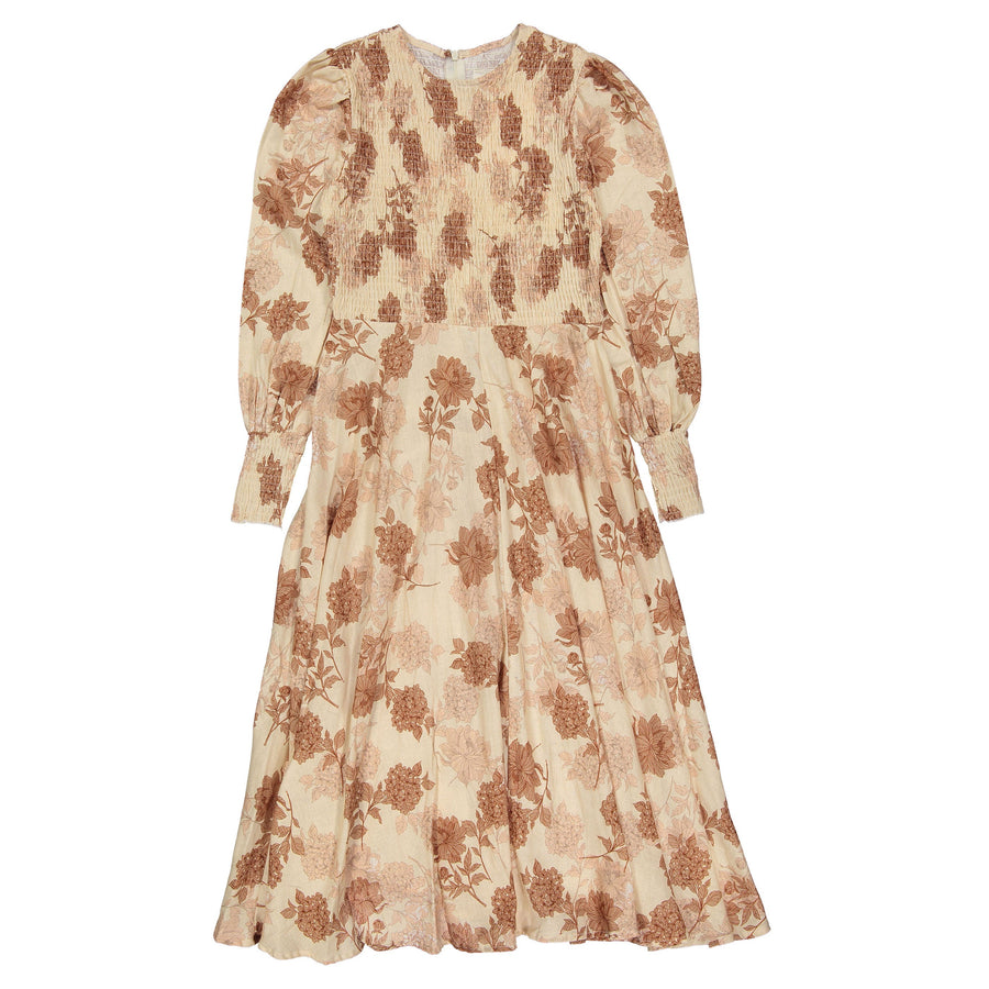 brown smock dress Atelier Parsmei Pink, Brown Smock Dress 18