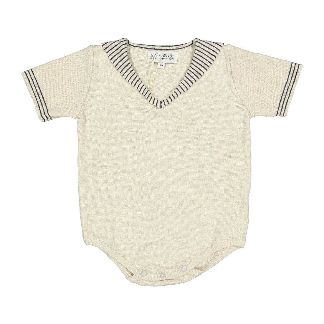Bene Bene Beige Baby Marine Collar Knit Body Suit