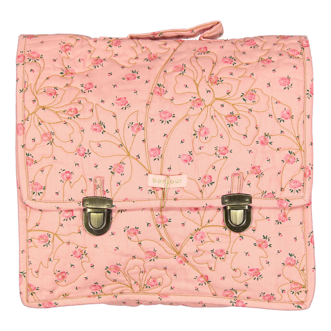 Bonjour Rosa Bloom Print Denim School Bag
