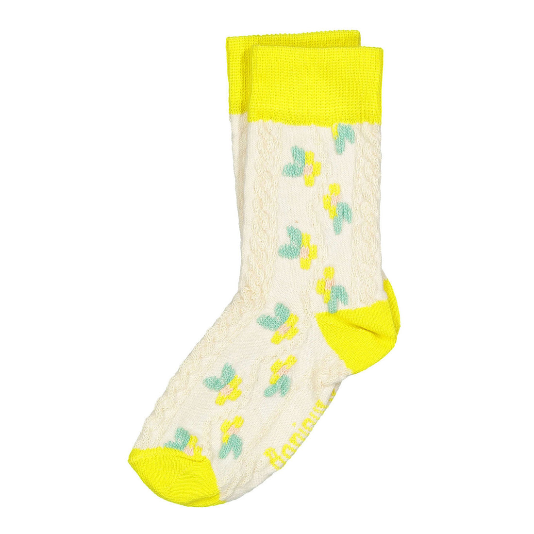Bonjour Yellow Farandole Flowers Socks