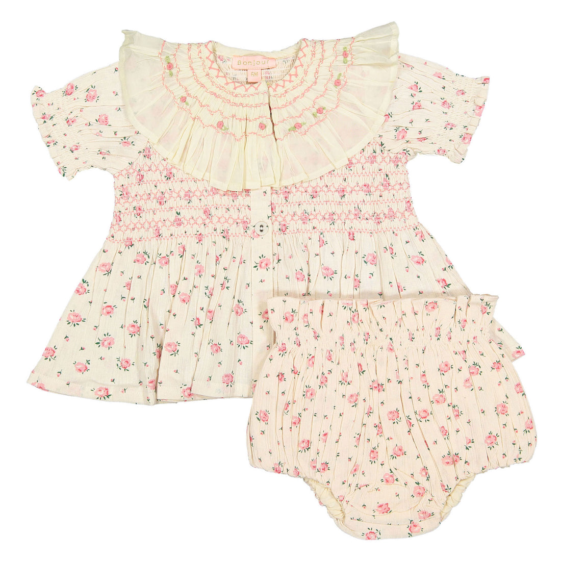 Bonjour Rosa Bloom Print Crepe Baby Set