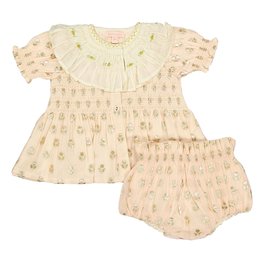 Bonjour Light Pink Chanderi Baby Set