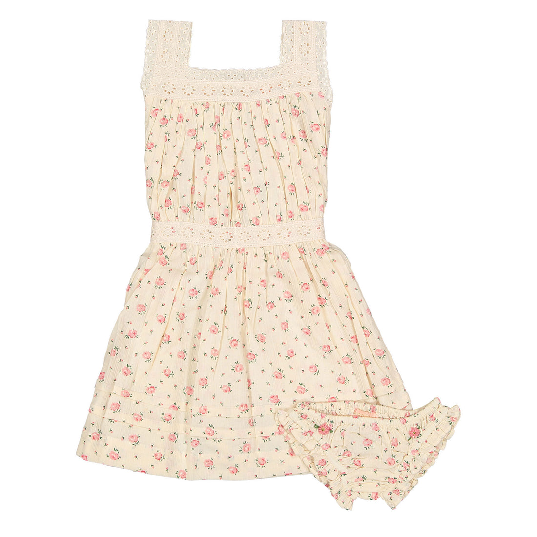 Bonjour Rosa Bloom Print Crepe Eleonore Dress With Panty