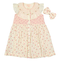 Bonjour Rosa Bloom Print Crepe Ibiza Top + Hairclip