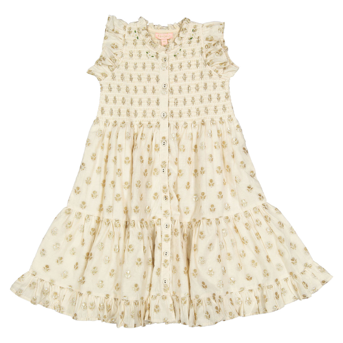 Bonjour Ecru Chanderi Ibiza Dress