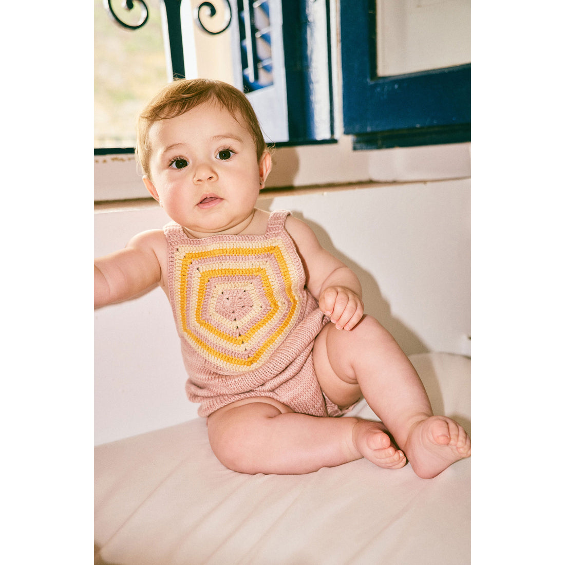 Misha and Puff Parfait Baby Crochet Cinque Romper