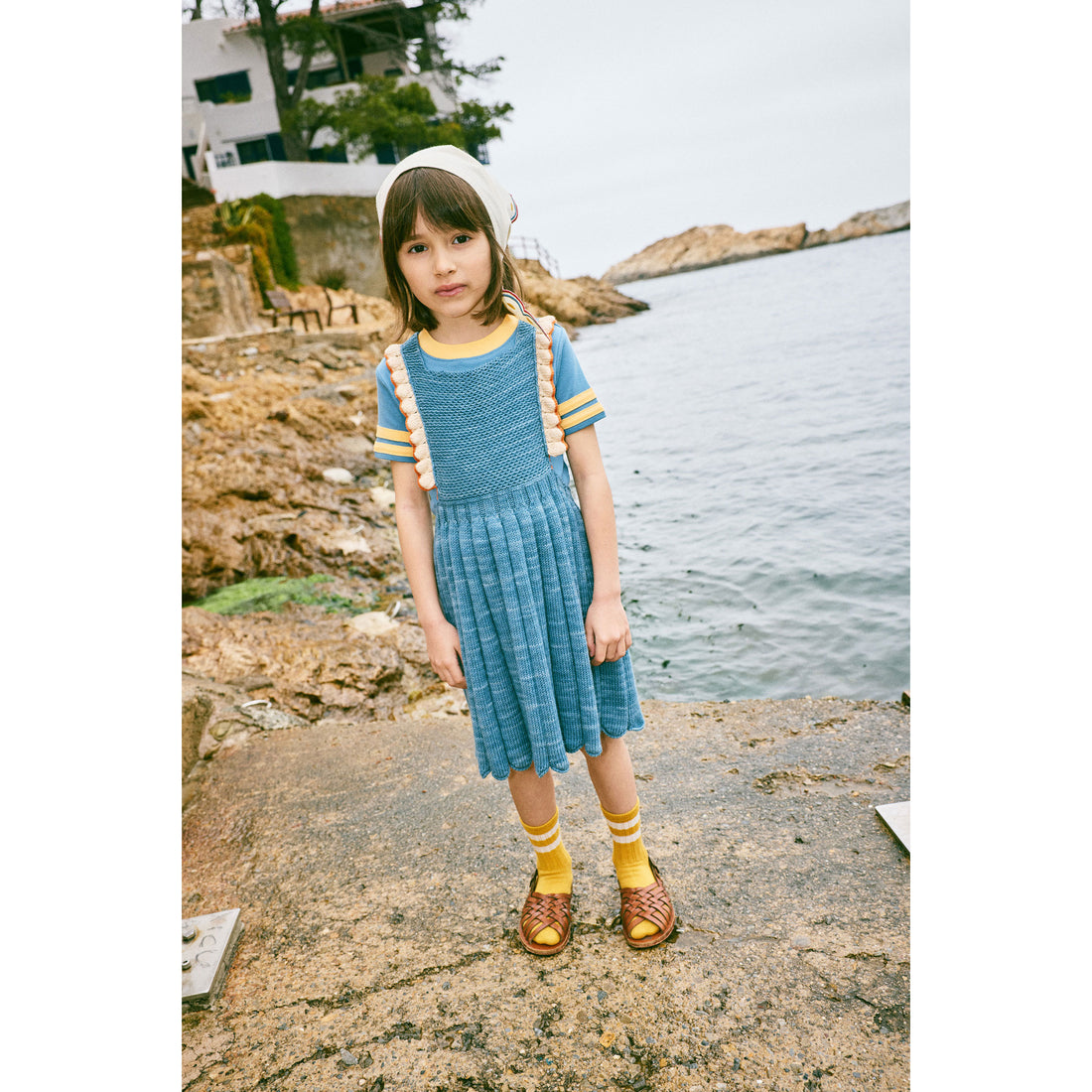 Misha and Puff Blue Slate Louisa Pinafore