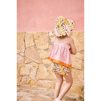 Misha and Puff Frangipani Polka-Stripe Holiday Sunhat