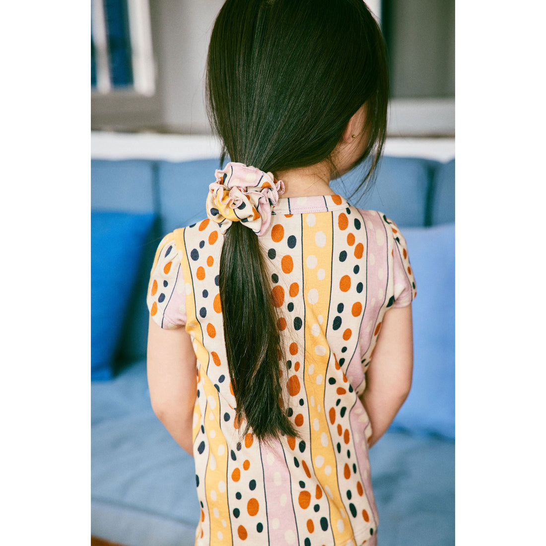 Misha and Puff Frangipani Polka-Stripe Hair Scrunchie