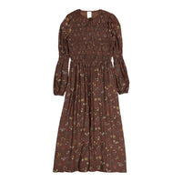 Ava and Lu Rust Floral Smocked Dress
