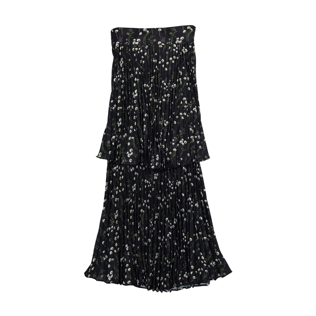 Ava and Lu Black Floral Buds Layered Skirt