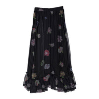 Ava and Lu Black Flower Studded Tulle Skirt