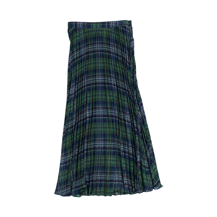 Ava and Lu Navy Plaid Pleated Skirt