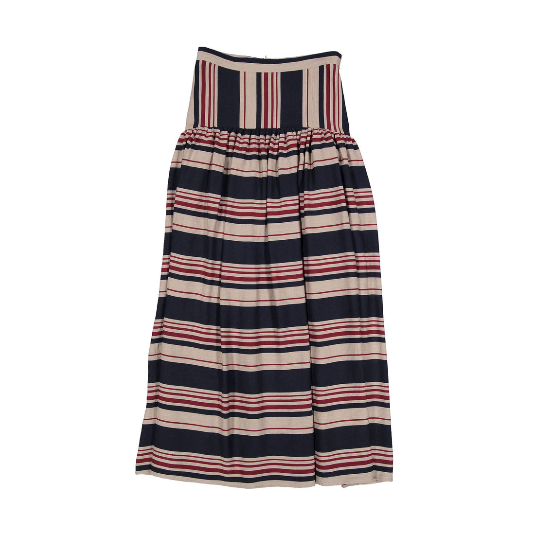 Ava and Lu Navy Multi Striped Drop Waiste Skirt