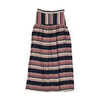 Ava and Lu Navy Multi Striped Drop Waiste Skirt