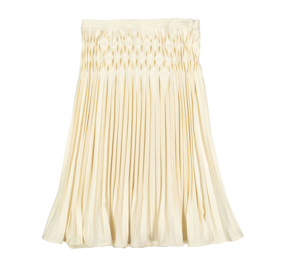 Darlin Cream Pleated Short Skirt
