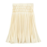 Darlin Cream Pleated Short Skirt