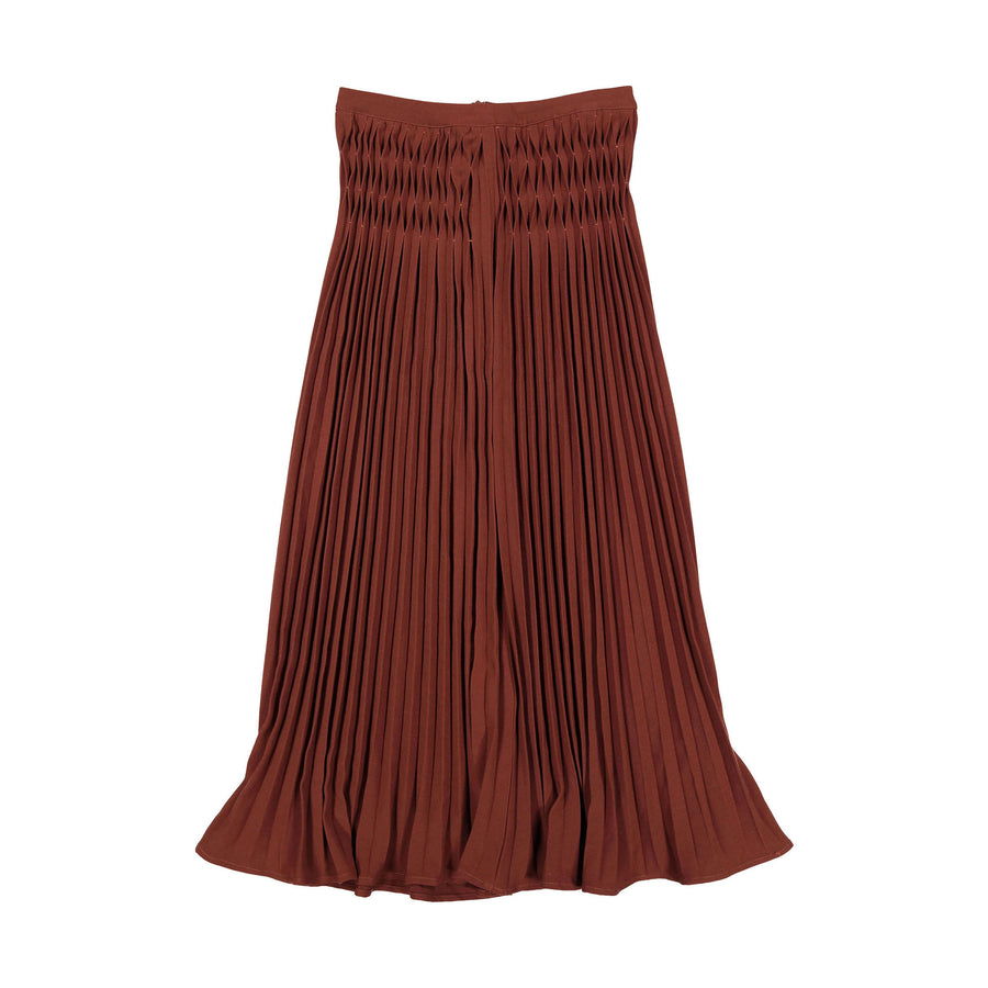 Ava and Lu Rust Pleated Skirt