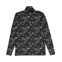Ava and Lu Black Floral Buds Turtleneck