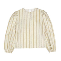 Darlin Cream Stripe Detailed Blouse