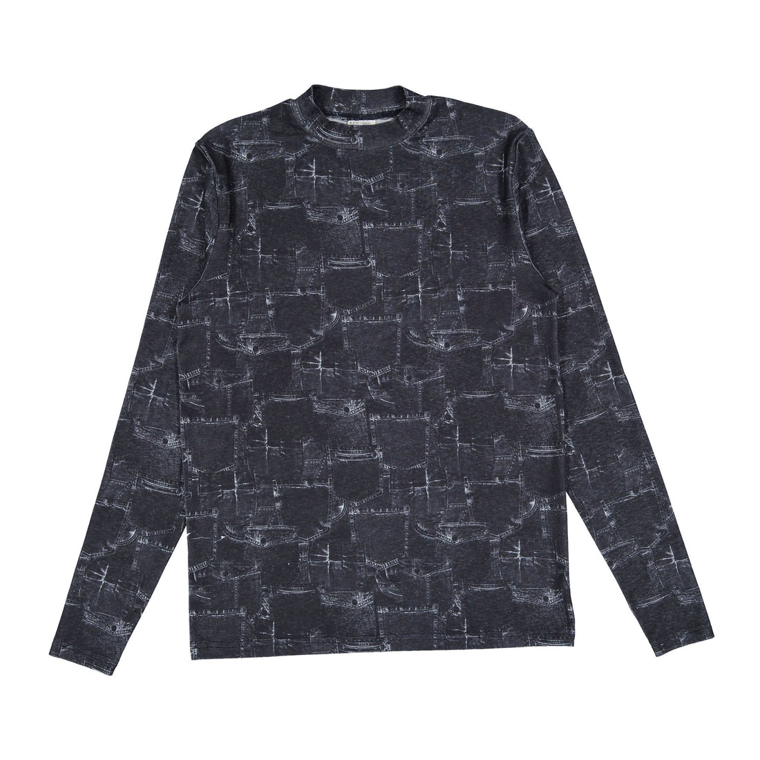 Ava Jeans Navy Printed Turtleneck