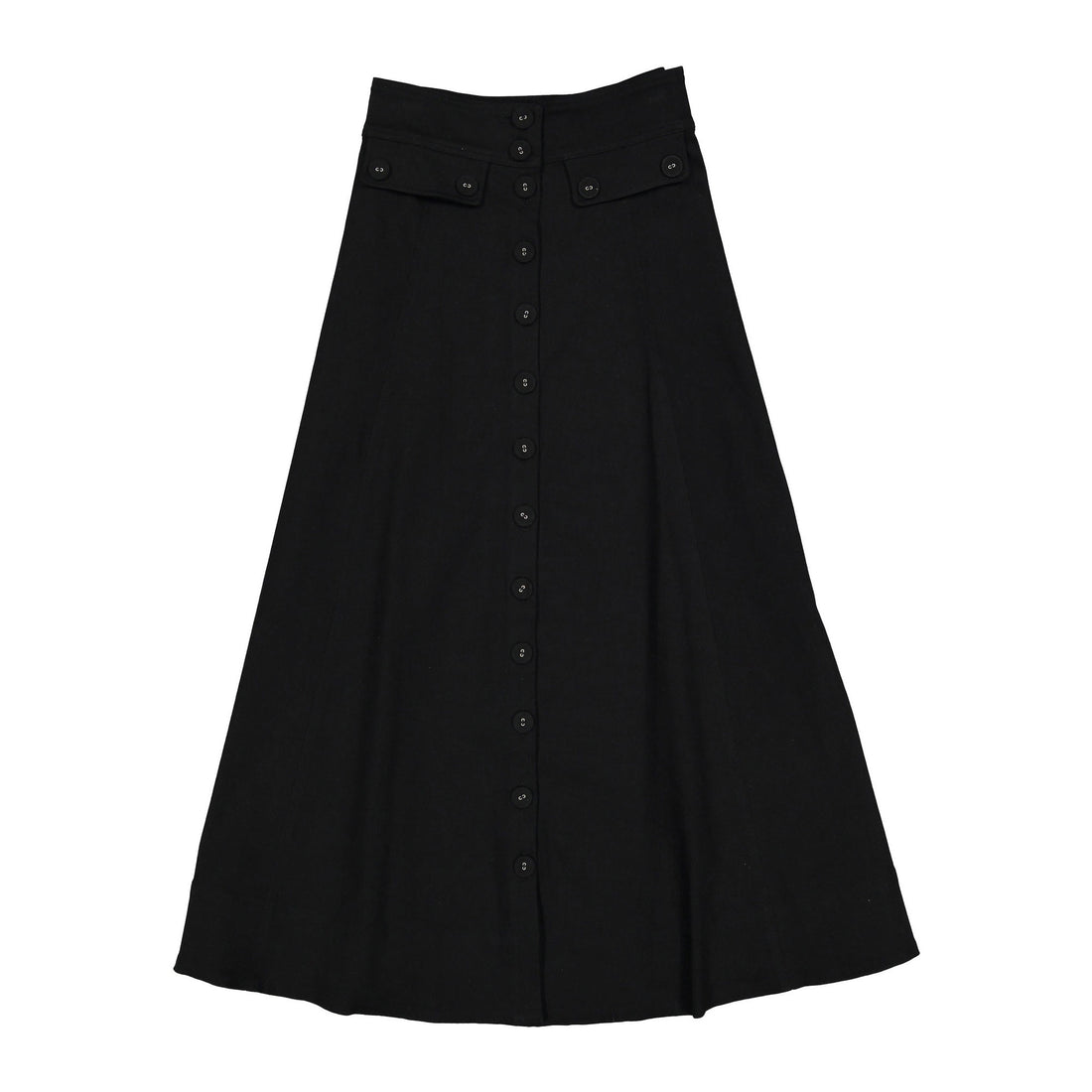 Ava Jeans Black Button Down Corduroy Skirt