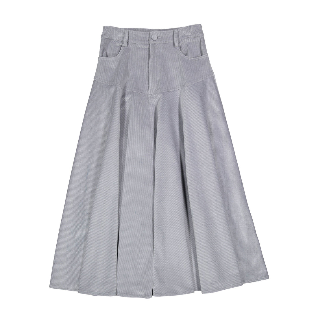 Ava Jeans Light Grey Corduroy Drop Waiste Skirt