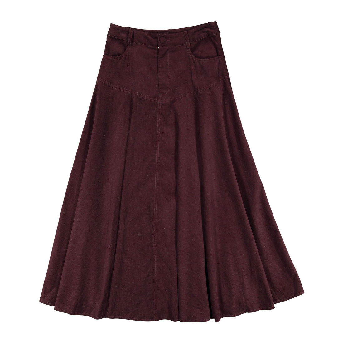 Ava Jeans Plum Corduroy Tiered Skirt