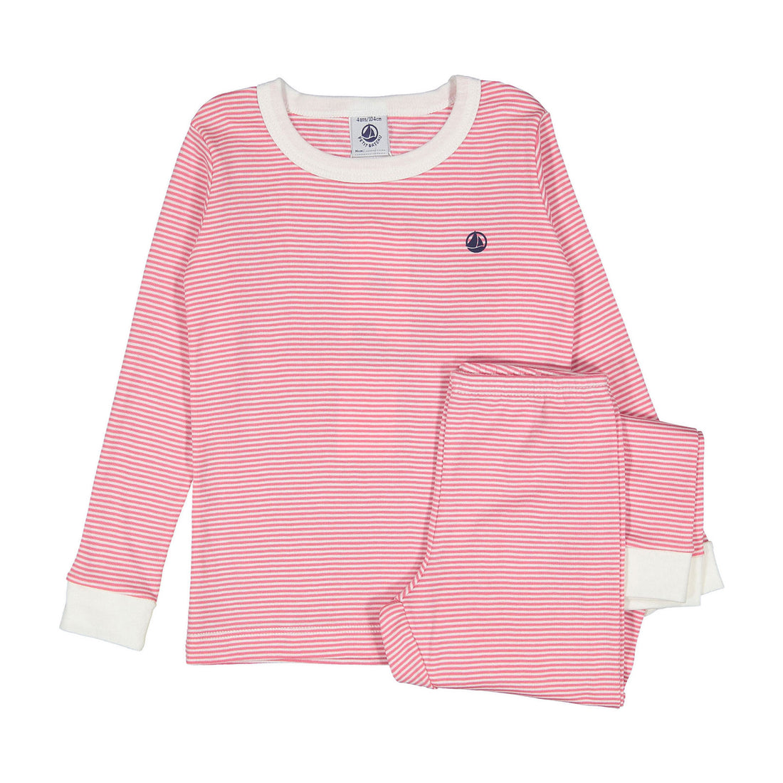 Petit Bateau Pink/White Striped Pajamas