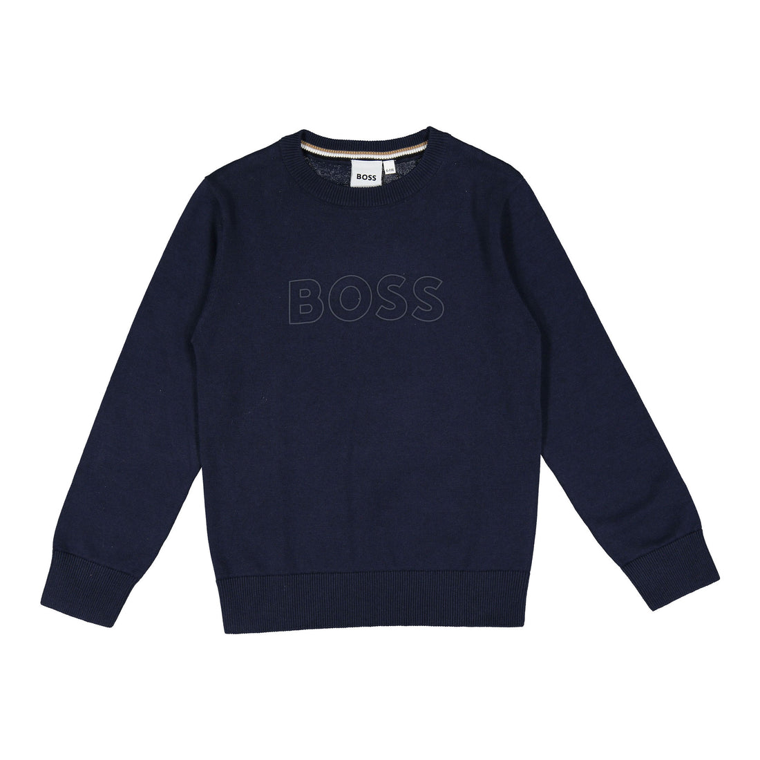 Hugo Boss Navy Embossed Logo Sweater