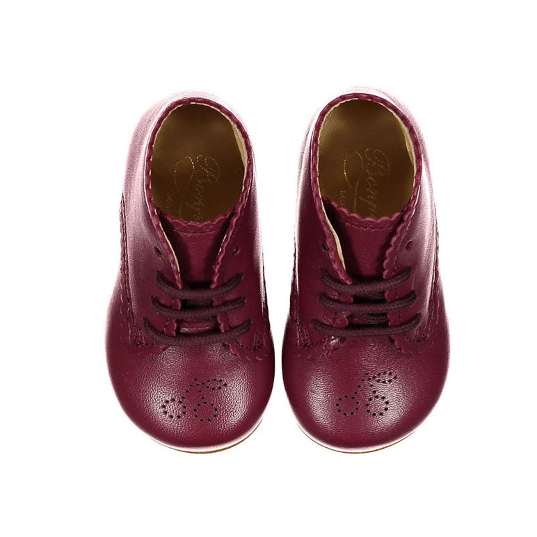 Bonpoint Burgundy Derby Booties
