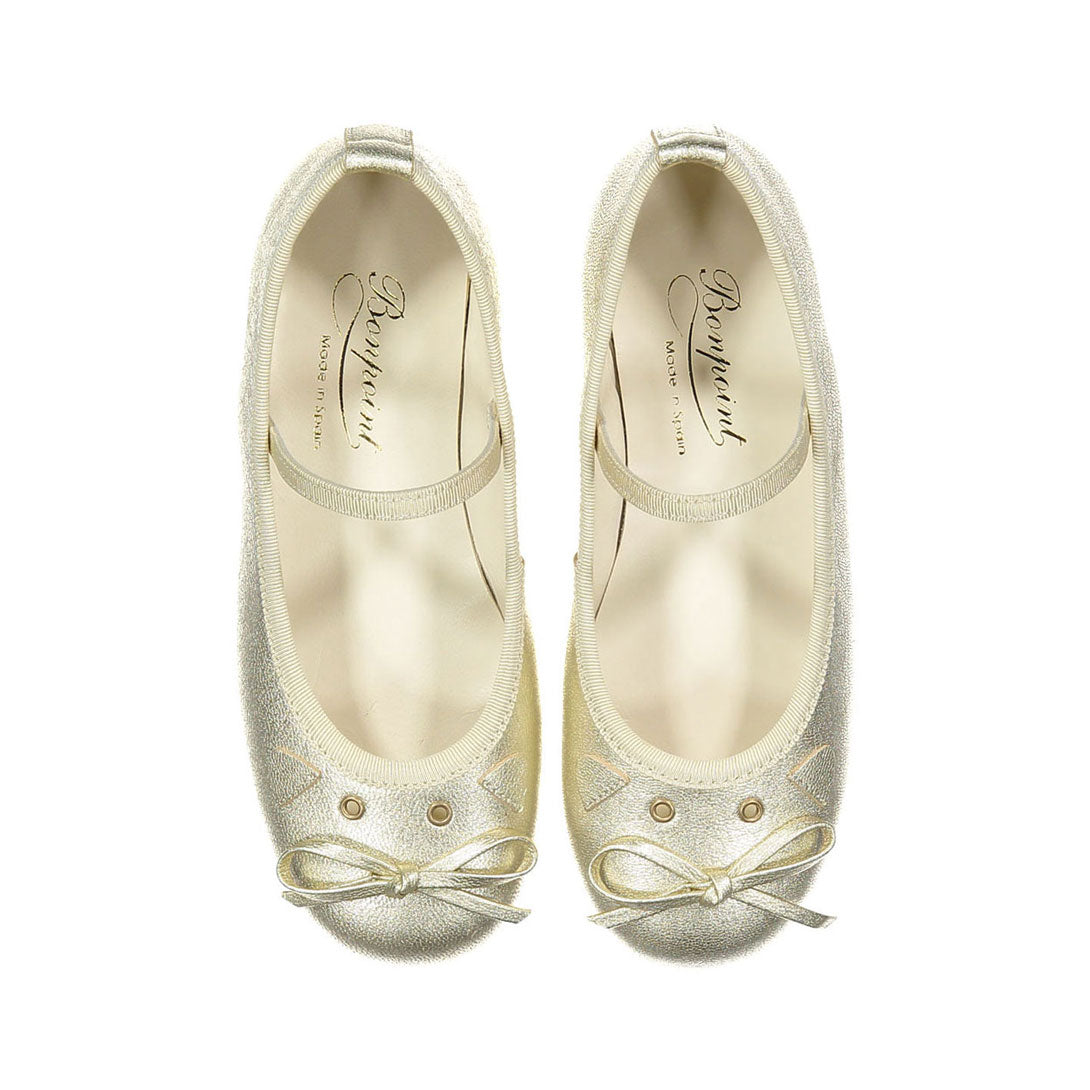 Bonpoint Gold Joie Ballerina Shoes