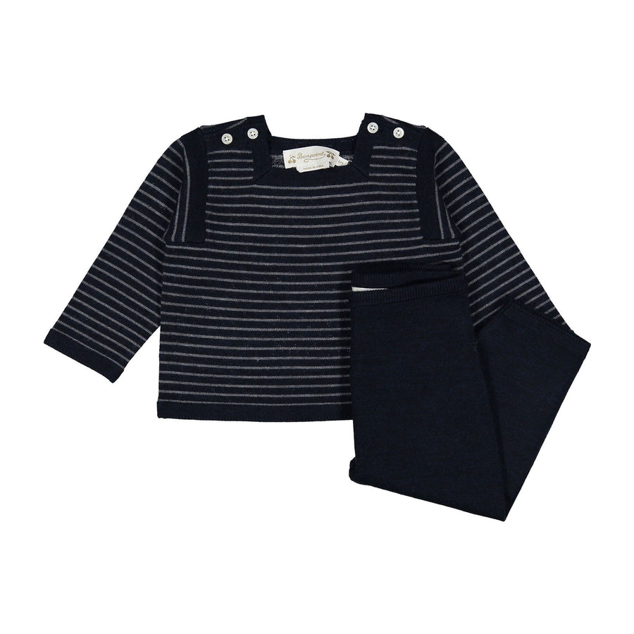 Bonpoint Blue Grey Joe Baby Outfit
