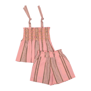  Pink Stripe Shorts + Top Set