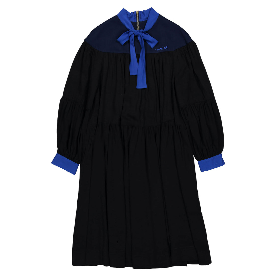Mimisol Black Colorblock Long Dress