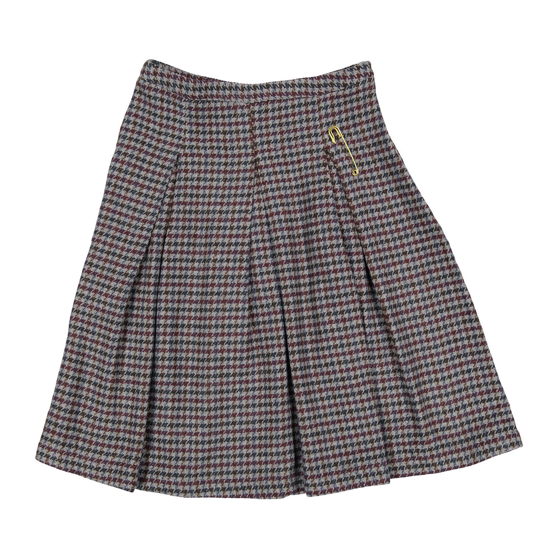 Ava and Lu Grey Houndstooth Pleated Skirt