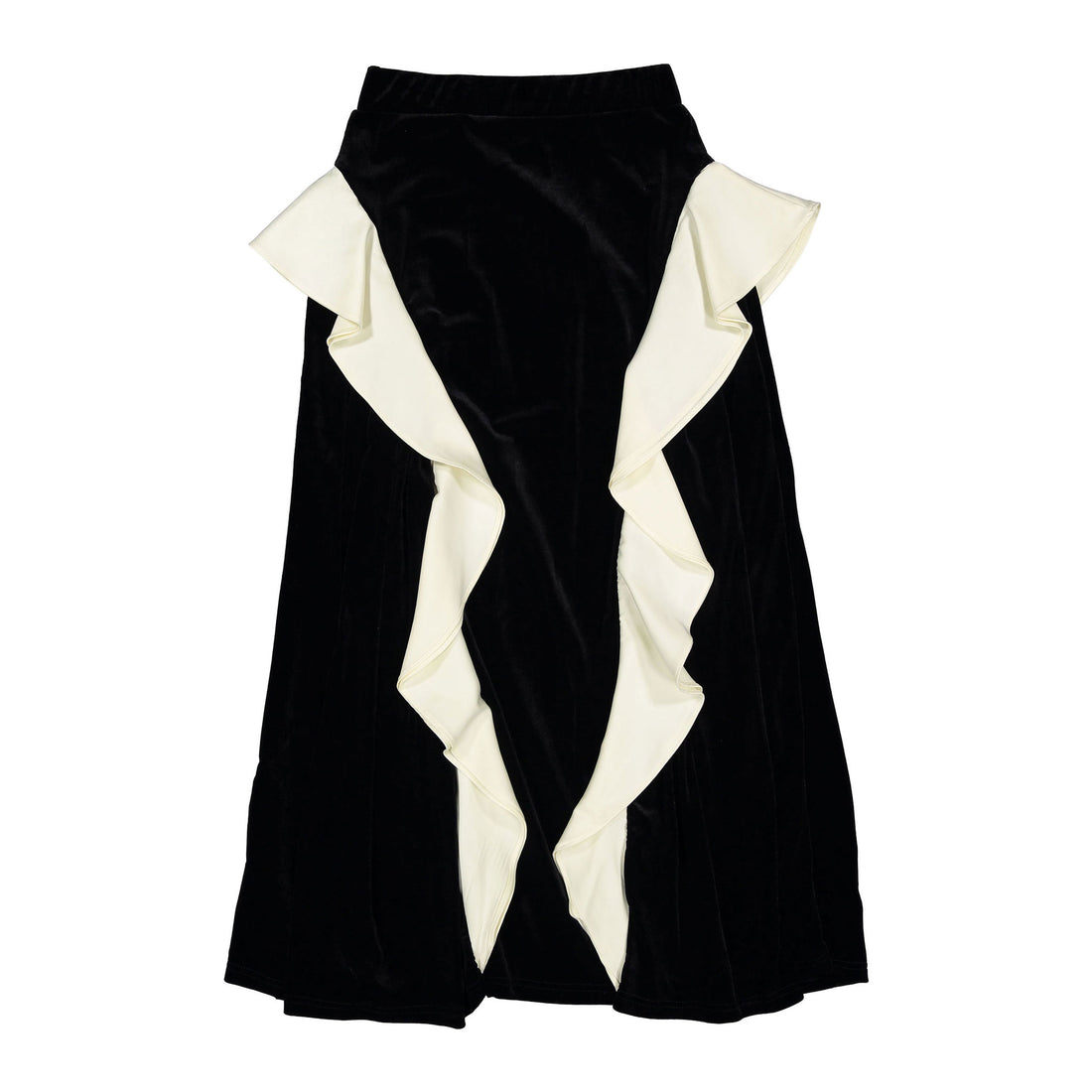 Ava and Lu Black Velvet Ruffle Skirt