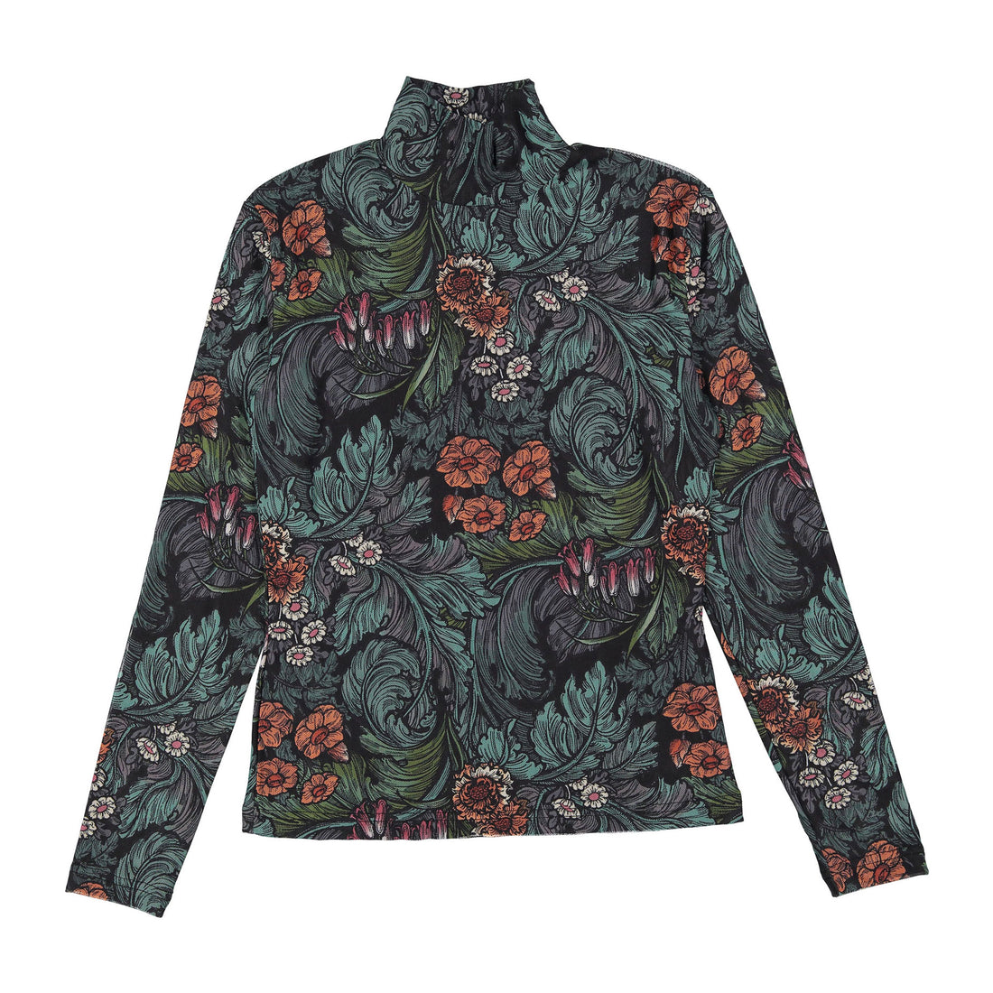 Ava and Lu Blue Paisley Mesh Turtleneck
