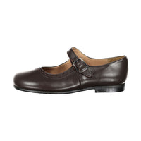 Papanatas Brown Old School Buckle Mary Janes