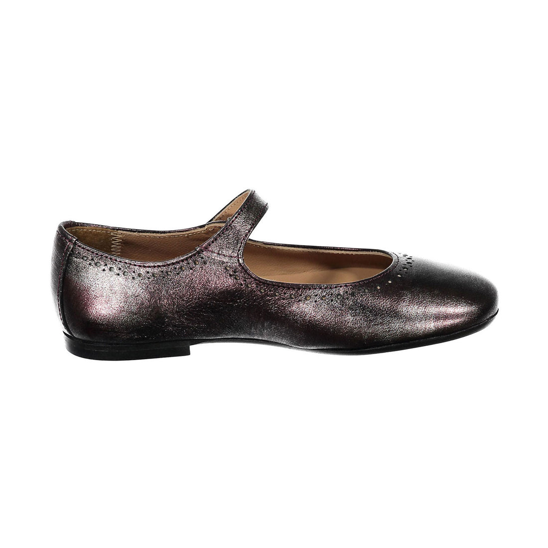 Papanatas Purple Metallic Dot Detail Mary Janes