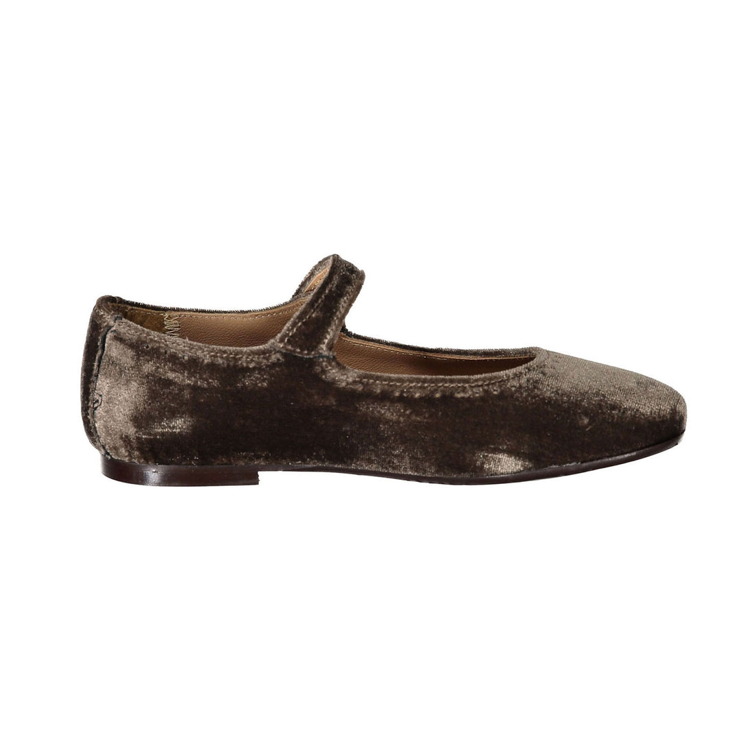 Papanatas Brown Velvet Dot Detail Mary Janes
