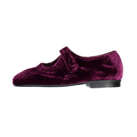 Papanatas Burgundy Velvet Old School Mary Janes
