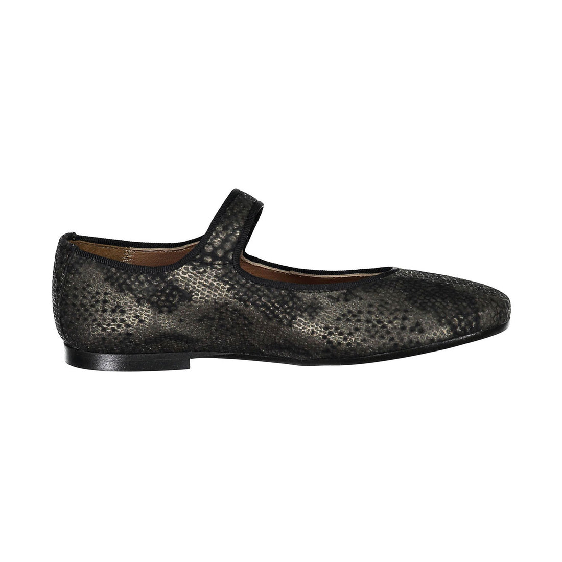 Papanatas Black Snake Detail Button Mary Janes
