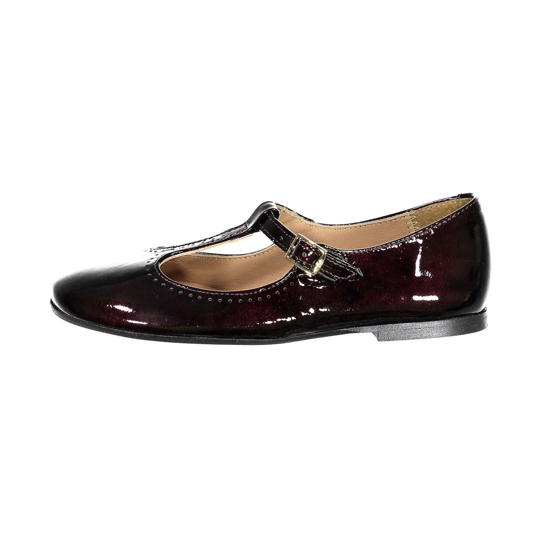 Papanatas Plum T-Strap Flat