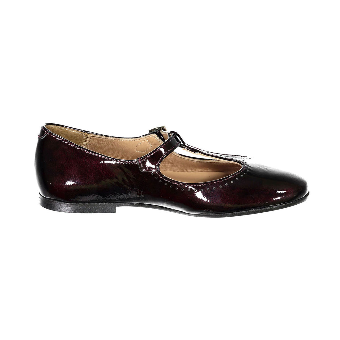 Papanatas Plum T-Strap Flat