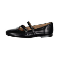 Papanatas Black Leather Double Buckle T-Strap